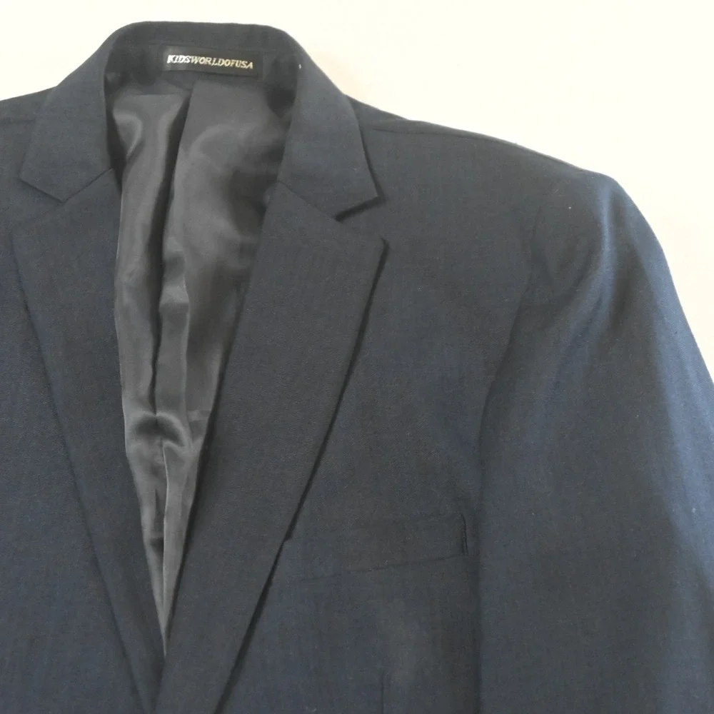 Boys Size 20 30x32 Navy Blue Expander Waist 3 Piece‎ Vest Pants Jacket Suit